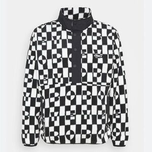 Black and White Checkered Obey Fleece, Men’s Size Medium.